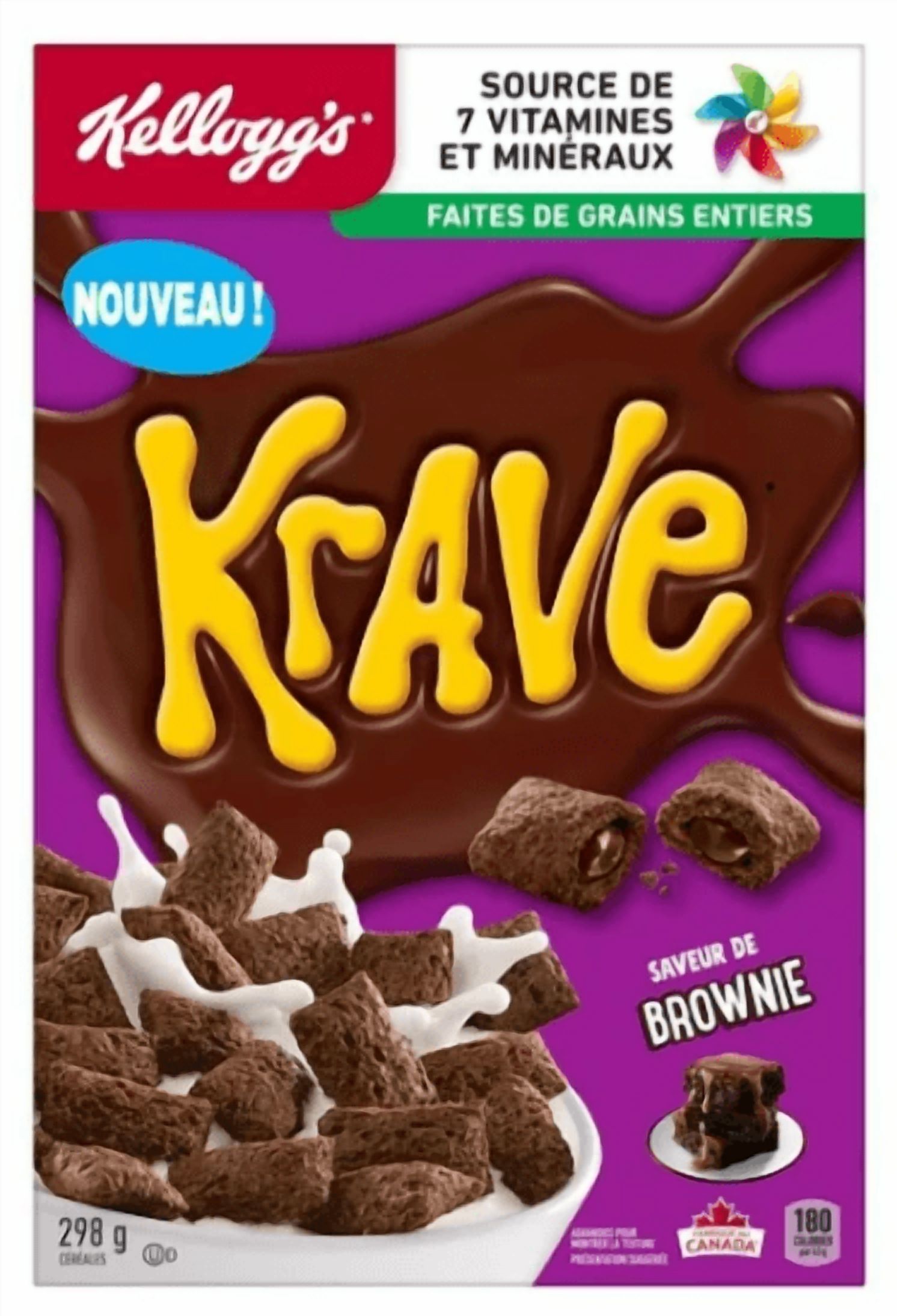 Kellogg's Krave Brownie Flavor Cereal 298g (3 Pack)