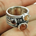 thumbnail image 2 of Solid 925 Sterling Silver Ring, Sunstone, Garnet & Opal Gemstone Ring, Designer Spinner Ring, Multiple Stone Ring, Anxiety&nbsp;Ring, Classic Ring, Valentines Day Gifts For Him, Her (8.25), 2 of 3