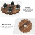 thumbnail image 4 of 1pc Flower Round Removable Solid Wood Flower Pot Tray with Rollers for Home, 4 of 7