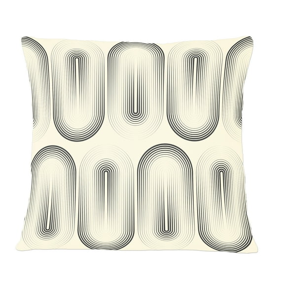 Designart Retro Curved Minimal Geometric Ornament I' Mid-Century Modern Throw Pillow - 12x20