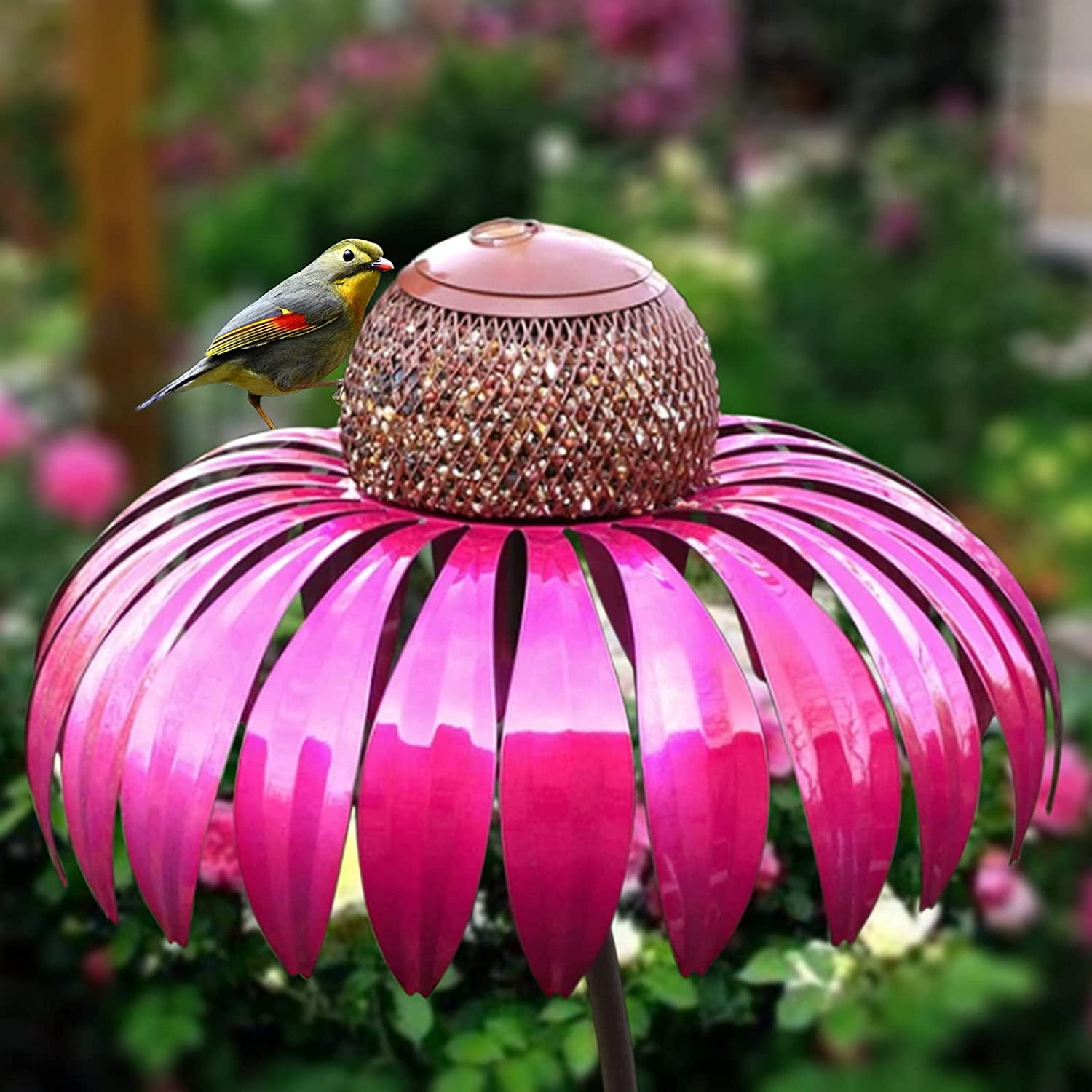 Clear Bottle Humming Bird Feeder 16oz Out Door Vintage Glass Garden Wild Patio 