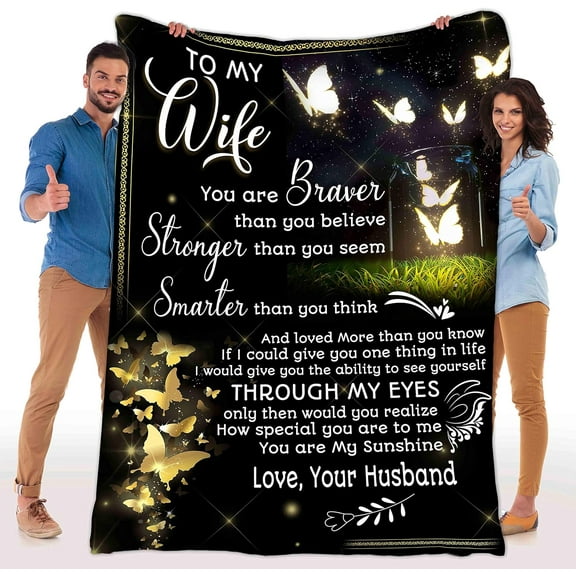 to My Wife Blanket, Best Gift for Your Life Partner with Quotes, Gift for Wife, Valentine's Day Gifts, Birthday Gift, for Wife, Supersoft and Cozy Blanket (60" X 80") (BK4142NC)