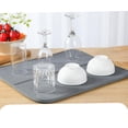 thumbnail image 4 of HYG Microfiber Dish Drying Mat Absorbent Dishes Drainer Mats for Kitchen Counter Dish Rack Mat Dish Drying PaKitchen Counter Mat for Dishes Pots Utensils,1 PC Gray,15*18 inch, 4 of 6