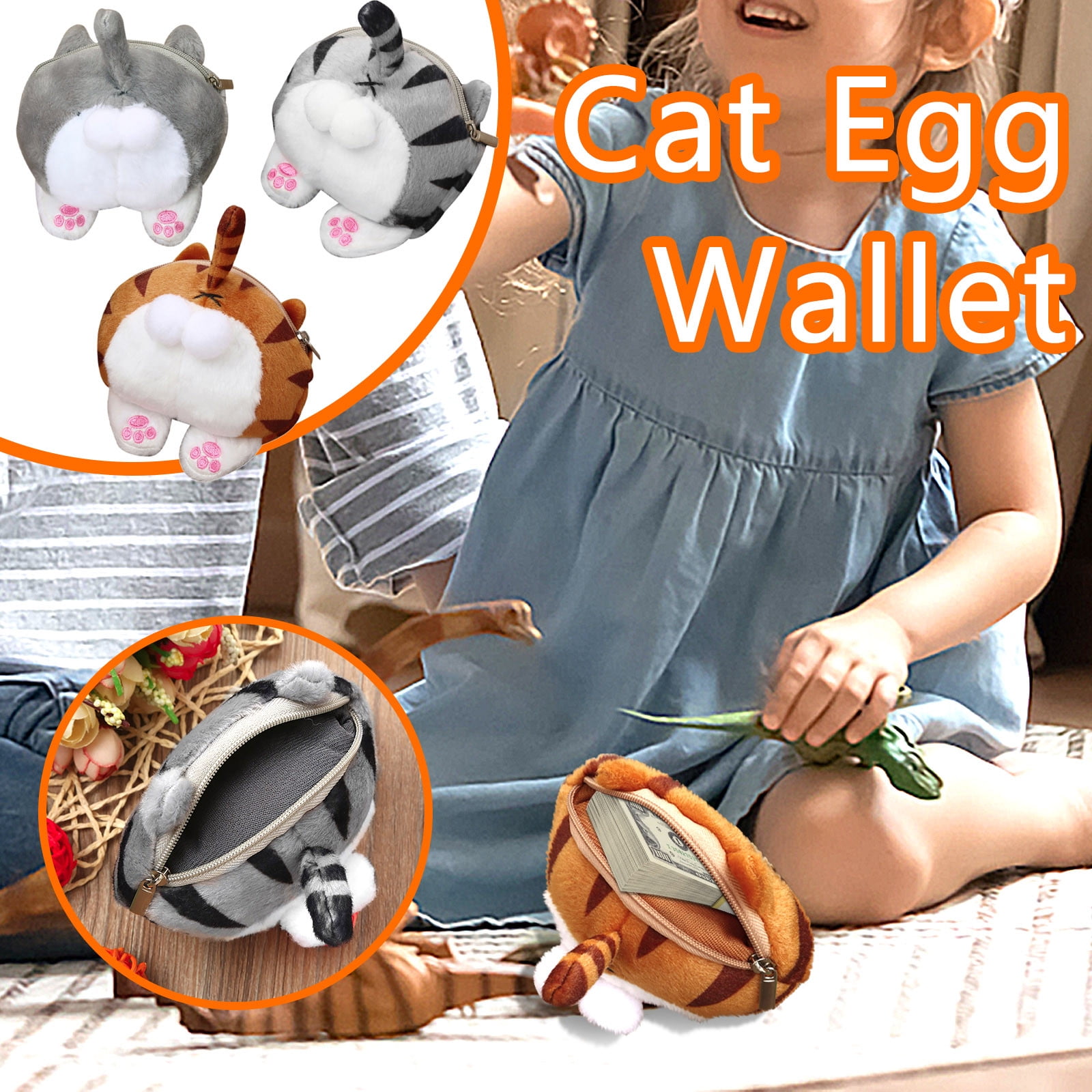 Cartoon Cat Butt Egg Coin Purse Big Butt Purse Exciting Cute Cat Butt Coin Purse 