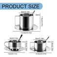 thumbnail image 3 of Uanit Stainless Steel Insulated Coffee Cup Set with Spoon & Saucer - Double Walled Thermal Mugs for Hot Tea & Coffee, 3-Piece Gift Set with Three Sizes, Dishwasher Safe, 3 of 9