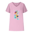 thumbnail image 4 of Qiopertar Blouses pour Femmes Col en V Imprimé T - Mode Confortable Tops Grandes Économies de Vacances! Moins de 5$ jusqu'à 90 % de Réduction, 4 of 4
