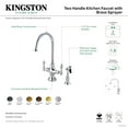 thumbnail image 7 of Kingston Brass KS1763ALBS Vintage Two-Handle 2-Hole Kitchen Faucet with Brass Sprayer in Antique Brass, 7 of 7