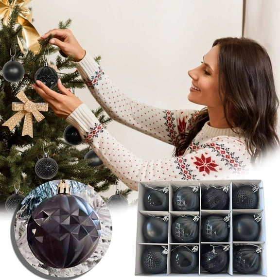 Shatterproof Velvet Christmas Ornaments Set in Dark Green with Gold Accents for Holiday Tree Decor and Festive Home Accents