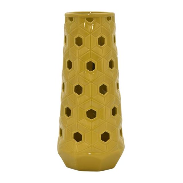 Plutus PBTH93832 Modern Decorative Ceramic Vase, Yellow - Porcelain
