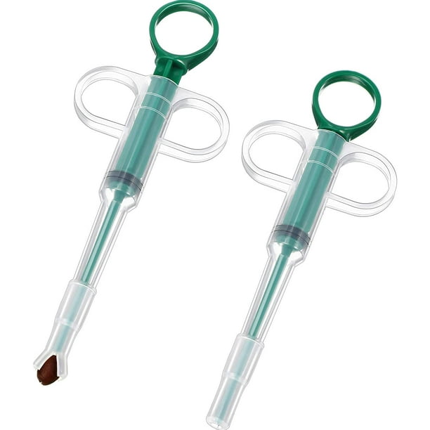 2 uds. Dispensador de pastillas para gatos, dispensador de pastillas para perros, dispensador de pastillas, pistola, tableta, jeringa para mascotas, empujador, punta suave, alimentador de medicamento JAMW Sencillez