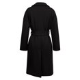 thumbnail image 6 of Women's Notch Lapel Wool Blend Overcoat, Long Length Trench Style Coat, Classic Winter Warm Overcoat, Elegant Casual Outerwear, Versatile Mid-Calf Length Coat Black L, 6 of 8