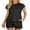 01-Black, variant on JWD Outfit Sets for Women 2 Piece Sets Casual Short Sleeve Pullover Tops and Elastic Waist Knitted Shorts Black L
