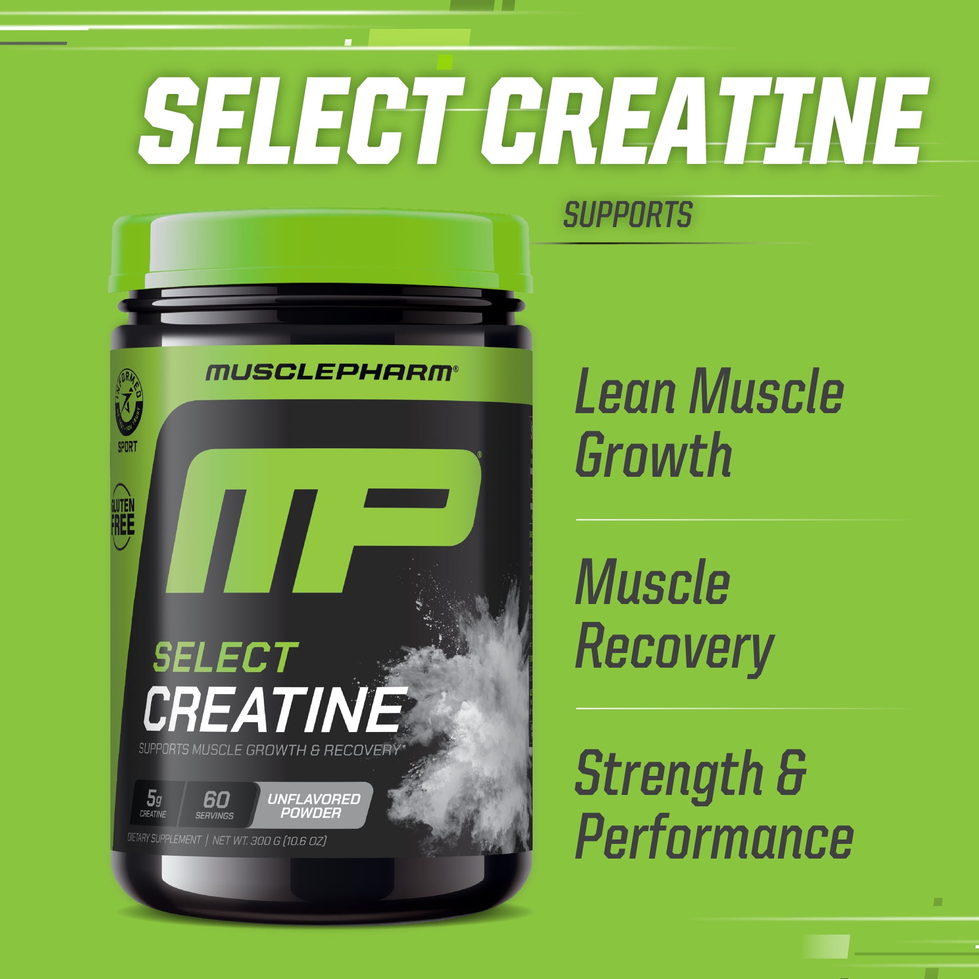 Musclepharm Essentials Creatine Monohydrate Powder, Pre Workout Muscle Builder & Post Workout Muscle Recovery Supplements