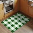 thumbnail image 3 of Green White Buffalo Check 2x3 Door Mat Rug, Farmhouse Plaid Modern Geometric Non-Skid Rubber Backing Large Rectangle Rugs - Living Room Bedroom Home Office, Indoor Floor Mat Carpets Washable Rug, 3 of 9
