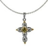 Women's Cross Necklace - Silver With Olivine Stone - Jody Coyote® Splendor Collection