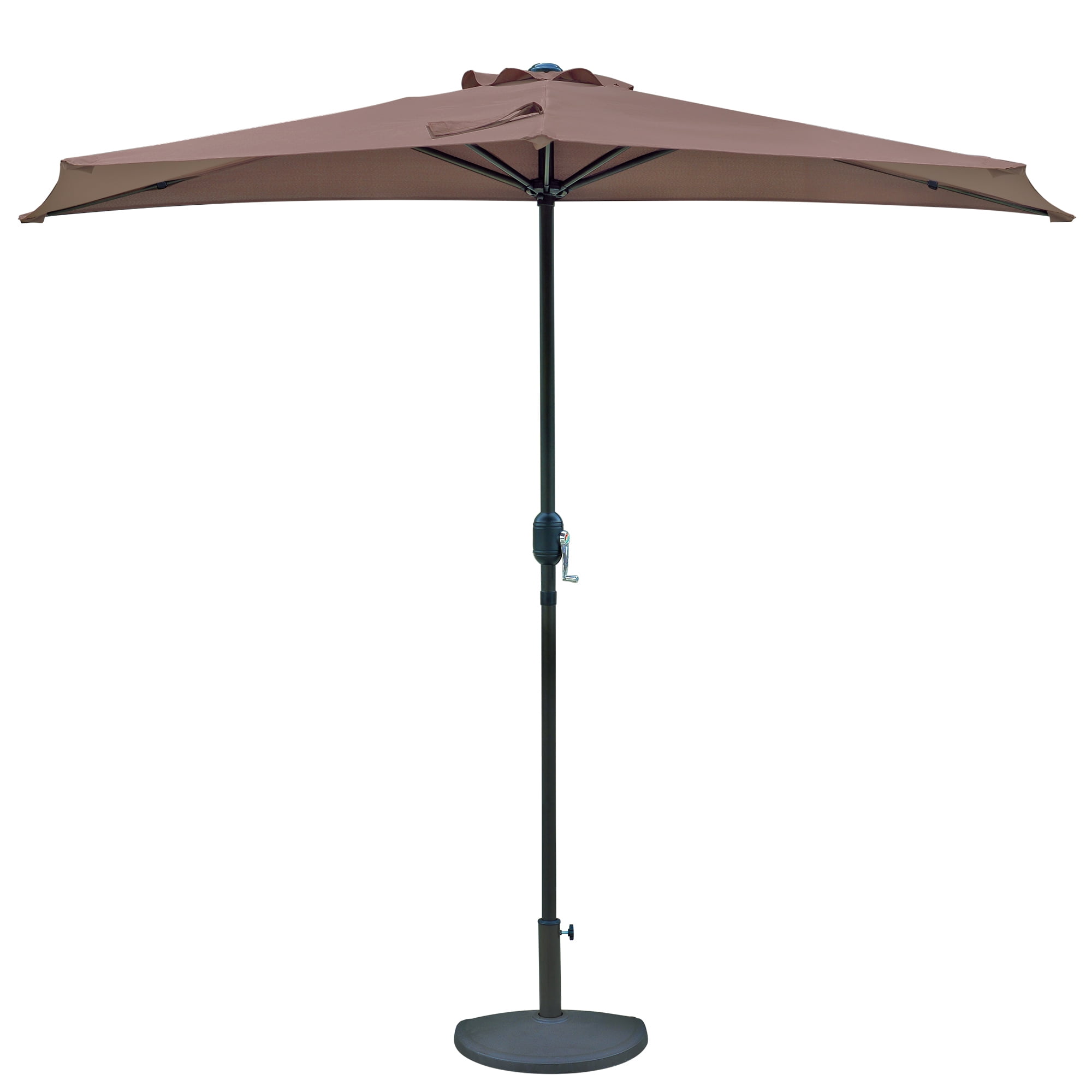 Island Umbrella Lanai 9-ft Half Umbrella in Coffee Polyester by Blue Wave