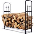 thumbnail image 1 of Étagère à Bois de 4 Pi pour Intérieur et Extérieur, Support de Rangement Robuste pour Bûches de Cheminée, Organisateur, Support Empilable pour Bois, Noir, 1 of 6