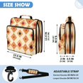 thumbnail image 3 of Rust Diamond-geo Printed Zipper Binder with Handle&Shoulder Strap 2 inch 3 Ring 500+300 Sheet Capacity File Folder Organizer, 3 of 8