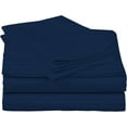 thumbnail image 3 of 100% Egyptian Cotton - 1000 Thread Count Sheets for Adjustable Beds - 15" Inch Deep Pocket Queen Size Split Down 32" inches from The top - Split Head Sheets, Navy Blue Stripe, 3 of 8