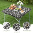 thumbnail image 4 of Floral Pattern Tablecloth with Elastic Edge, Reusable 34x34 Inch Polyester Cover for Indoor or Outdoor Settings, 4 of 6