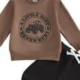thumbnail image 4 of Ulanda Baby Boy Clothes Fall Clothes Truck Print Long Sleeve Pullover Tops + Pant Sets Toddler Winter Outfits (Khaki, 2-3 Years), 4 of 4