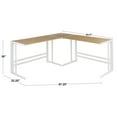 thumbnail image 6 of Roman Industrial "L" Shaped Desk In White Metal And Natural Wood-Pressed Grain Bamboo, 6 of 7