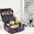 thumbnail image 5 of FORMRS Travel Makeup Bag Large Capacity Train Case Cosmetic Organizer with Adjustable Dividers, Blooming Flowers Pattern, 5 of 8