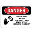 thumbnail image 1 of SignMission OS-DS-D-35-L-1657 OSHA Danger Sign - Finger - Hand Hazard, 1 of 1