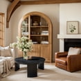 thumbnail image 3 of CHUN YI 40" Round Coffee Table for Living Room, Black Wood Grain Finish, Modern Wood Center Table, 3 of 8