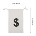 thumbnail image 2 of OULII 5Pcs Lightweight Canvas Drawstring Bags White for Money Theme Party Decor, 2 of 7