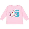 thumbnail image 3 of Inktastic I'm Three Unicorn, 3rd Birthday Boys or Girls Long Sleeve Toddler T-Shirt, 3 of 5