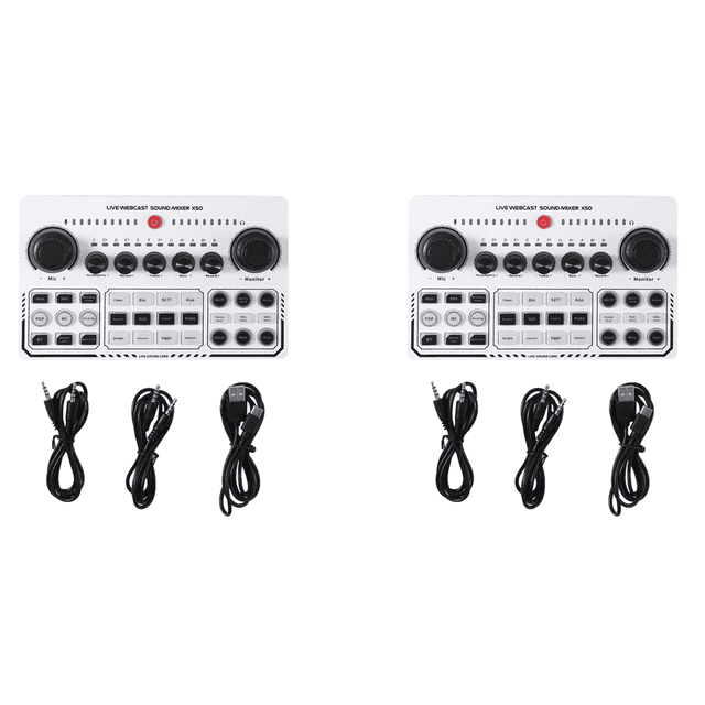 Juego de 2 tarjetas de sonido para estudio de grabación profesional X50, tarjeta de sonido USB, interfaz de mezclador de audio para transmisión en vivo
