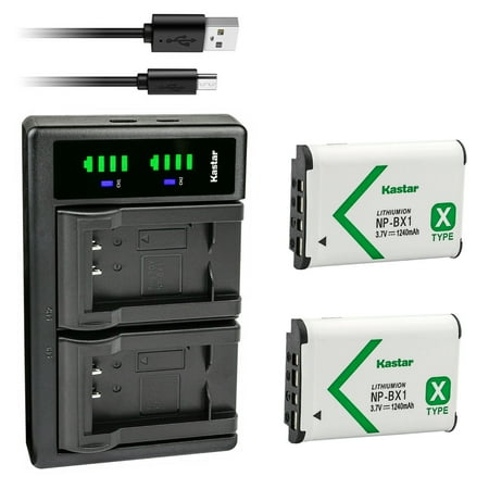 Kastar 2-Pack NPBX1 Battery and LTD2 USB Charger Replacement for Sony ZV-1 Vlogging Camera, ZV-1F Vlogging Camera, Sony ZV-1 II Digital Camera, Hasselblad Stellar Special Edition Digital Camera