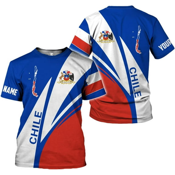 Personalized Name Chile Shirts for Men and Women, Chile Chilean Flag Pride Gift T-Shirt, Chilean Map and Flag (S)