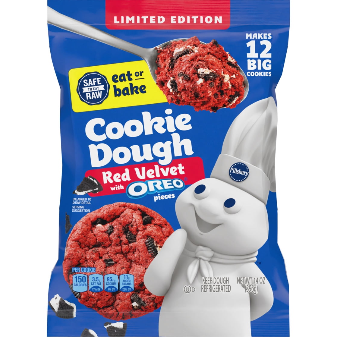 Pillsbury Ready to Bake! Red Velvet with Oreo Pieces Cookie Dough 12 Count
