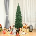 thumbnail image 4 of Gymax  5' Christmas Tree PVC Artificial Holiday Decor Slim Pencil Tree Metal Stand, 4 of 6