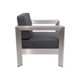 thumbnail image 6 of GDF Studio Alec Outdoor Aluminum Club Chairs with Cushions, Set of 2, Silver and Gray, 6 of 7