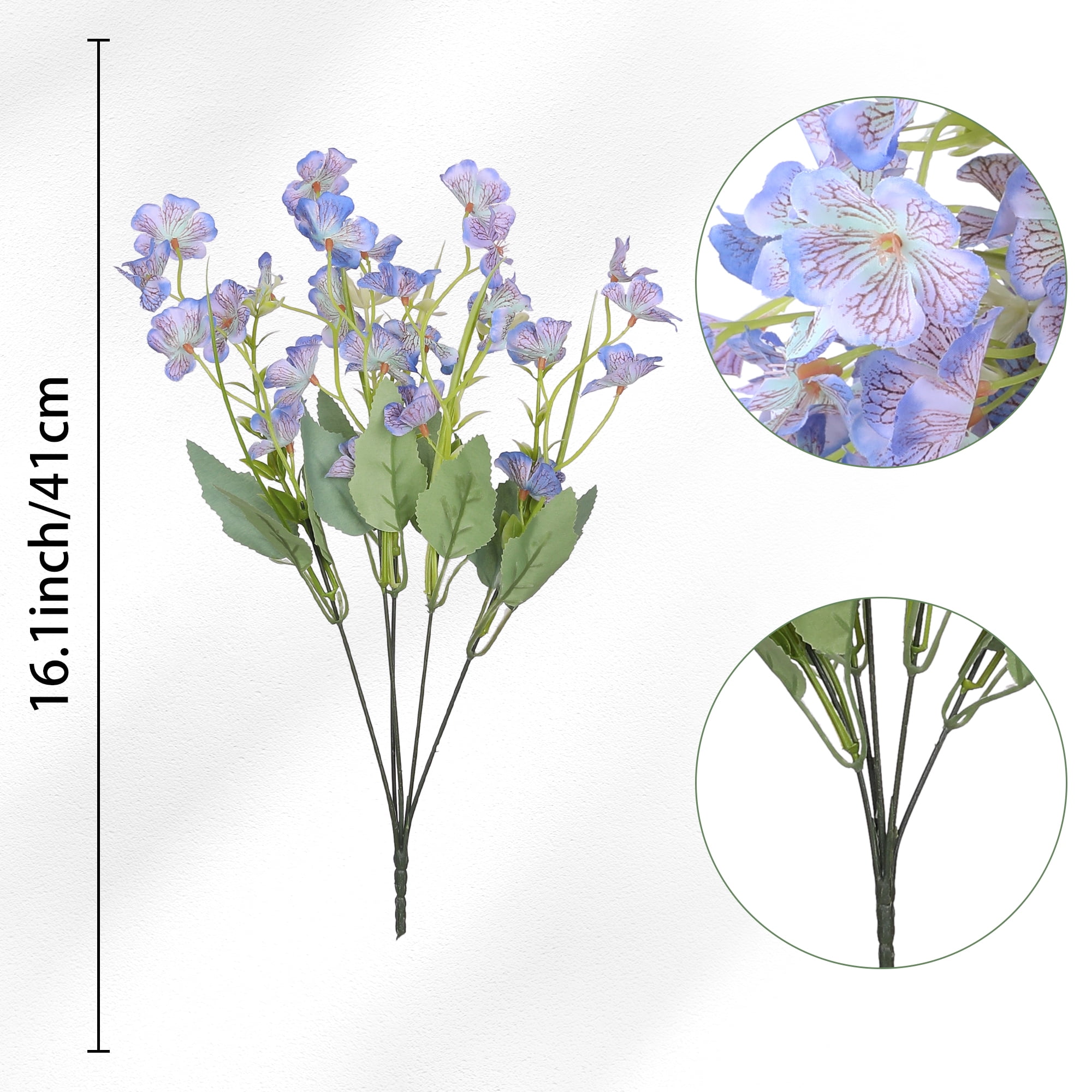 Unique Bargains 6 Pcs Artificial Orchids Flowers Bouquets for Home Office Blue
