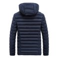 thumbnail image 1 of Gibobby Chamarra acolchada para hombre Chaqueta Acolchada Liviana Resistente con Capucha(Azul,XG), 1 of 5