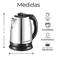 thumbnail image 2 of Hervidor De Agua Eléctrico Acero Inoxidable Capacidad 1.8 litros 1100 W Xtellar Color Plateado, 2 of 4