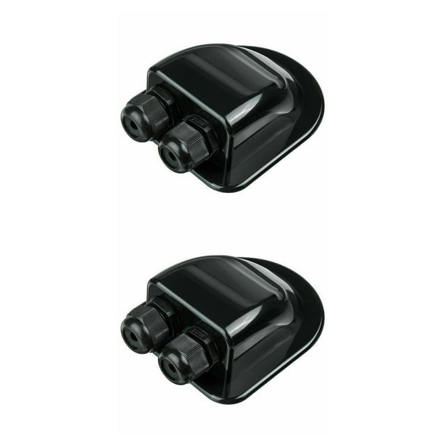 Scienceny Panel solar Caja de prensaestopas de entrada de cable doble Accesorios portátiles para autocaravanas Negro 2piezas