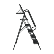 Step Ladder, Folding Step Stool with Wide Anti-Slip Pedal, Sturdy Steel Ladder, Convenient Handrail, Lightweight, Portable Steel Step Stool