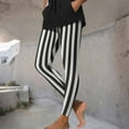 thumbnail image 4 of Guluxicc Leggings for Women Stretch Tummy Control High Rise Yoga Pants Halloween Striped Leggings, 4 of 7
