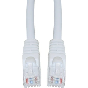 Cat5e Ethernet Cable, 24AWG, RJ45 Gold Plate Connector, ETL, 4 Pair Stranded Copper, Snagless Mold Boot Unshielded Twisted Pair (UTP) Internet Network Patch Cable, 5 Foot, White, CableWholesale