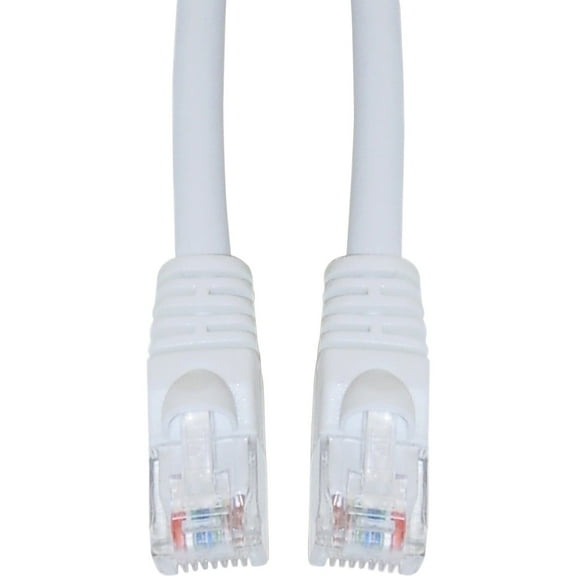 Cat5e Ethernet Cable, 24AWG, RJ45 Gold Plate Connector, ETL, 4 Pair Stranded Copper, Snagless Mold Boot Unshielded Twisted Pair (UTP) Internet Network Patch Cable, 7 Foot, White, CableWholesale