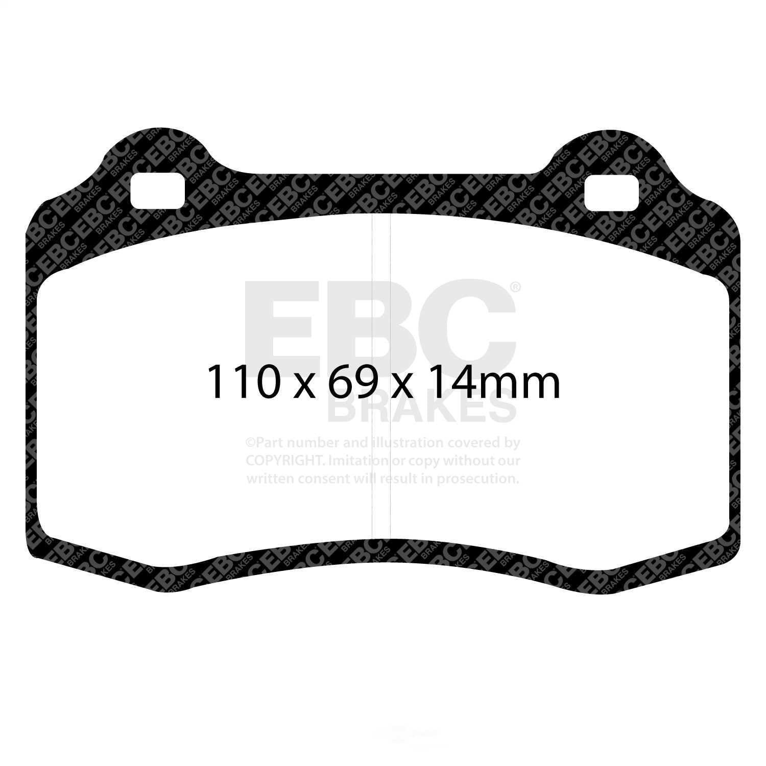 EBC Brakes Redstuff Premium Fast Street Pad For All Engine Sizes Fits select: 2010-2016 HYUNDAI GENESIS COUPE, 2003-2007 VOLVO S60