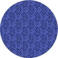 thumbnail image 1 of Ahgly Tapis Rond Lavable en Machine Intérieur Ruban Bleu Transitionnel, 3 Pieds Rond, 1 of 7