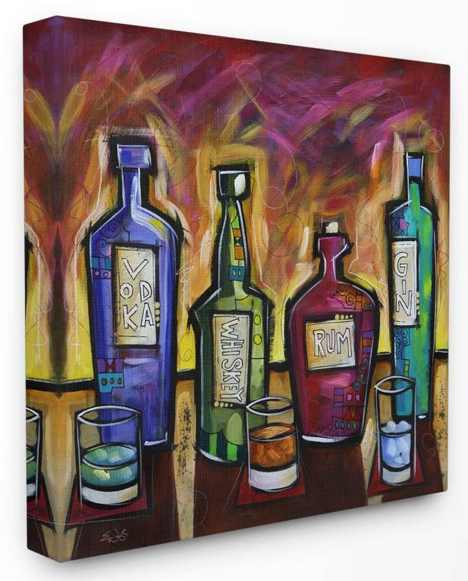 Stupell Industries Alcoholic Drinks Colorful Modern