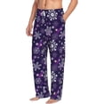 thumbnail image 2 of Goofa Christmas Purple Snowflakes Pattern Printed Soft Pajama Pants for Men, Wide Leg Comfy Casual Lounge Yoga Pants-X-Large, 2 of 9