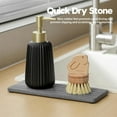 thumbnail image 4 of WarmHaven 2PCS Diatomite Quick Stone Drying Tray Mat For Bathroom & Kitchen Counter,Instant Dry Water Absorbent Drink Bar Coaster,Vanity Sink Caddy Organizer,Dish Soap Sponge Holder,Dark Gray,9"x3.5", 4 of 14